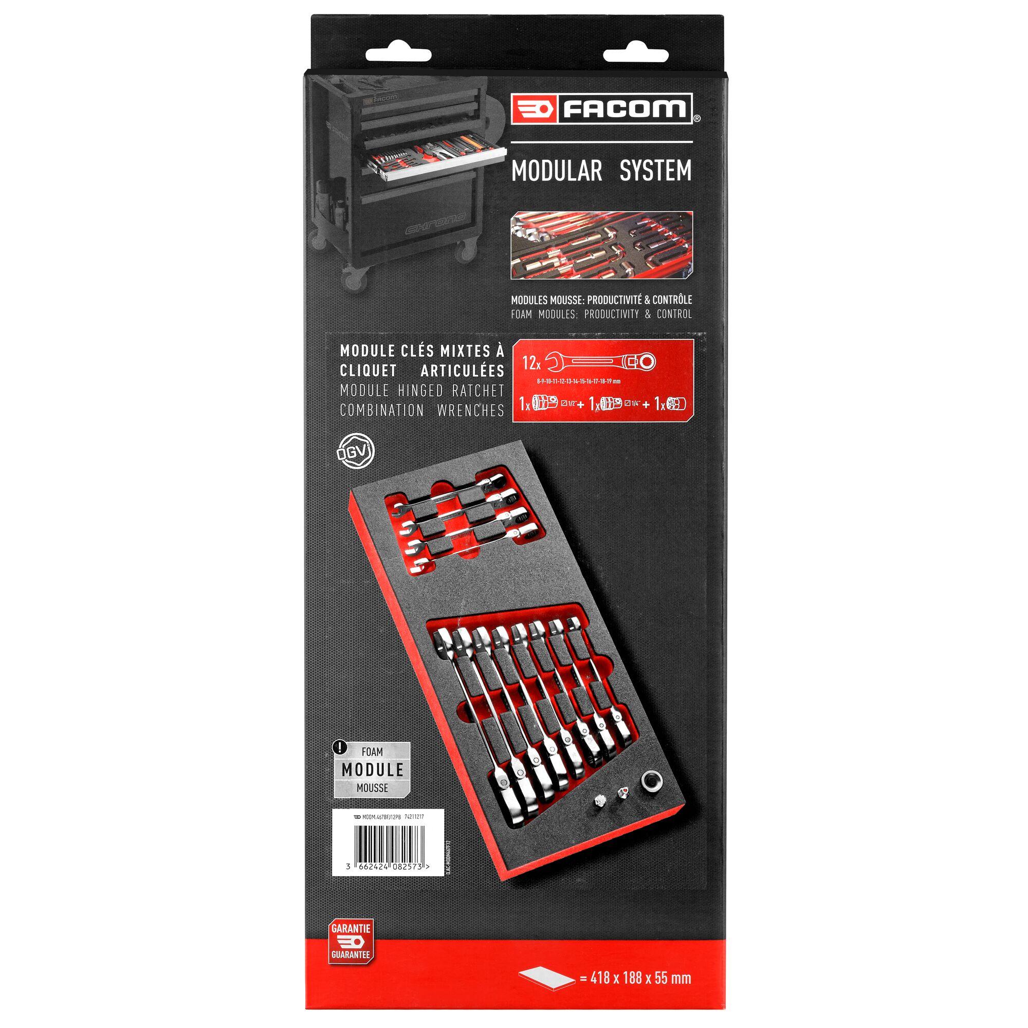 Module 12 clés à cliquet flex